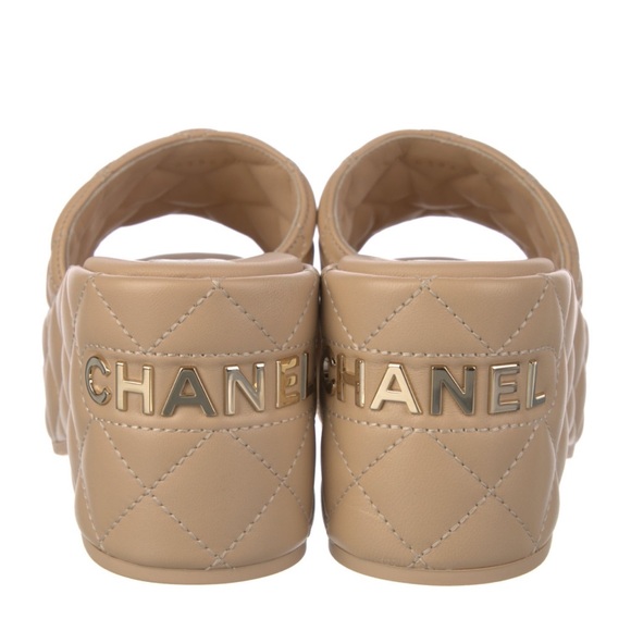 CHNEL Quilted Leather CC interlocking logo platform mules sz 36 - Picture 13 of 17